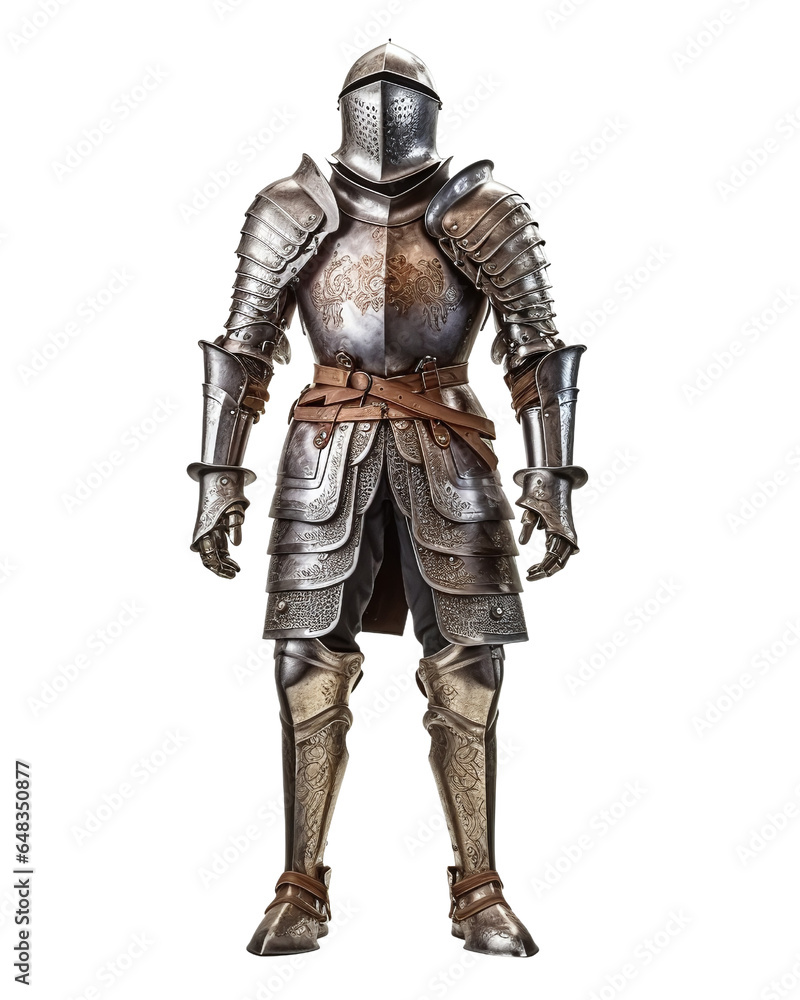 medieval knight in armour - obrazy, fototapety, plakaty 