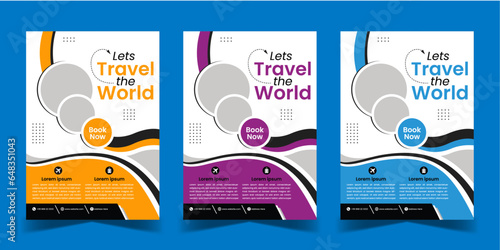 Travel poster or flyer, Creative design layout space for photo background. Bundle Design Poster, Flyer Design for travel, Travel flyer template for travel agency