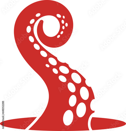 simple octopus logo design vector, tentacle template illustration