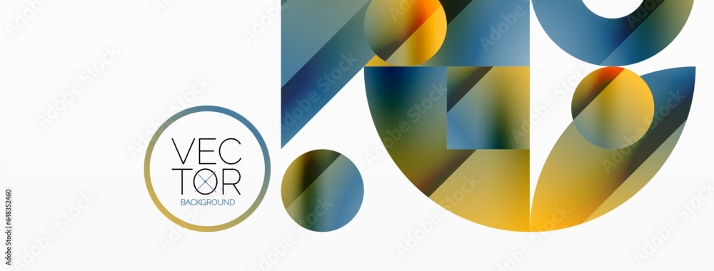 Circles and diverse shapes converge, fashioning contemporary backdrop igniting creativity. Design for digital designs, presentations, website banners, social media posts