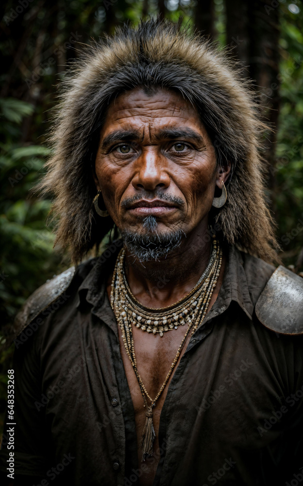 photo of savage barbaric tribal with armor , generative AI photo of savage barbaric tribal with armor , generative AI