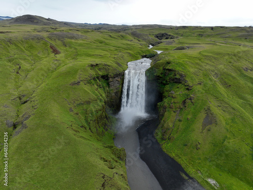 Aerial view of the Gullfoss waterfall in Iceland