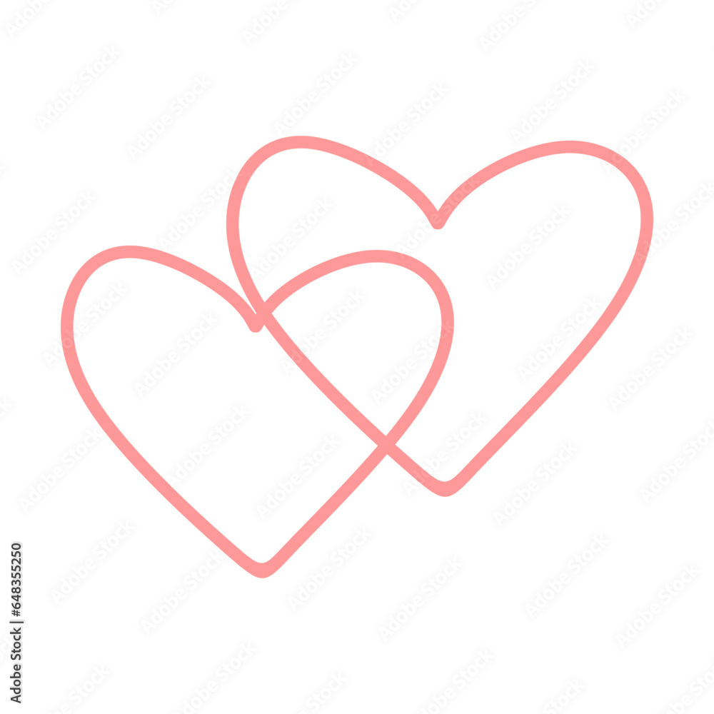 Pink love line vector element