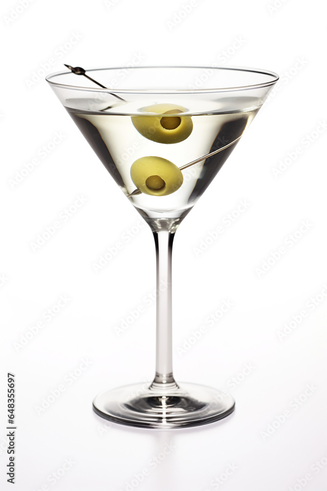 martini glass with olives