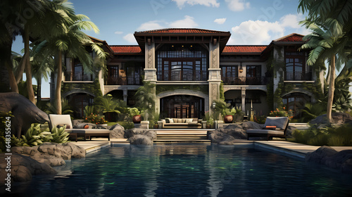Villa with Rustic Design © Asep