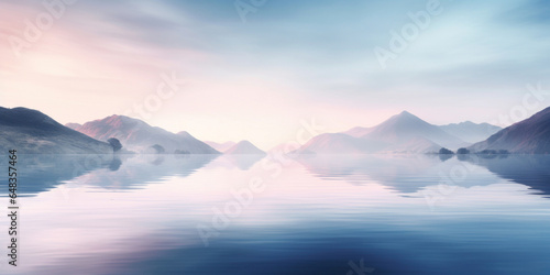 Ripples of tranquil lake with minimalistic ripples spreading across the surface. Soft, pastel colors.