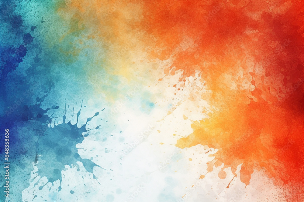 Fototapeta premium Multiple color watercolor background with grunge texture, Generative AI