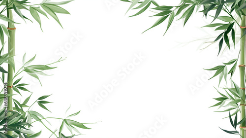 Japanese style bamboo stem graphic frame illustration © Artroom