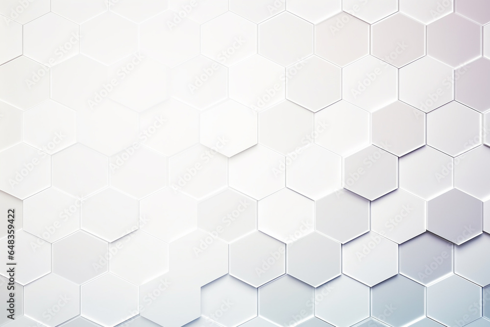 Fototapeta premium White background with a pattern of hexagons, hexagon background design, Generative AI