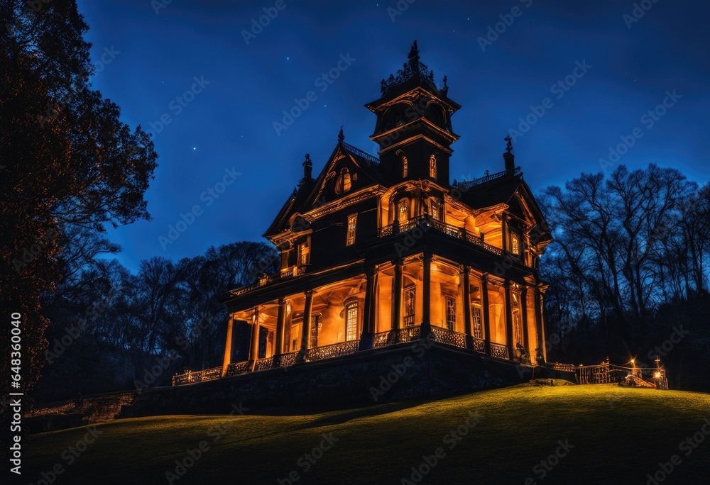  A haunted mansion on a hill