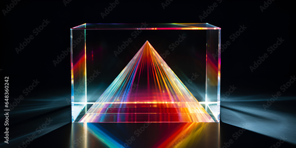 Physics of Light Glass Prism Phenomenon . Rainbow Colors from Glass