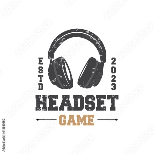 Headset Logo Design Simple Headset Gamer Illustration Template