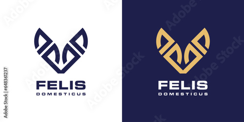 Felis Domesticus Logo Cat Kitten Head Abstract