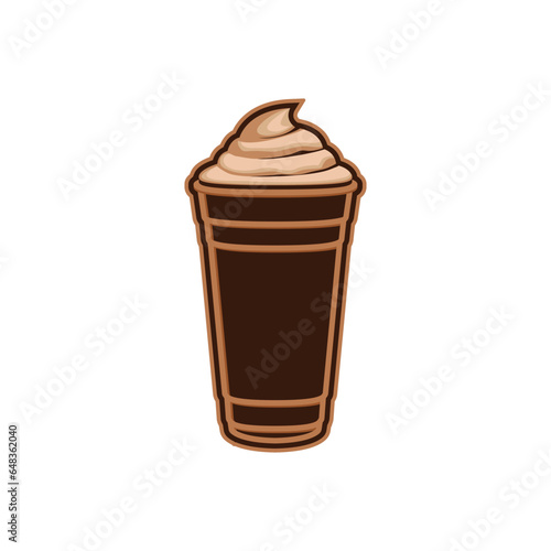 Ice cream slush cup design isolated on a white background
