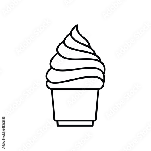 cup drink ice slush line art for color picture template 