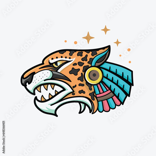 Aztec Jaguar warrior vector