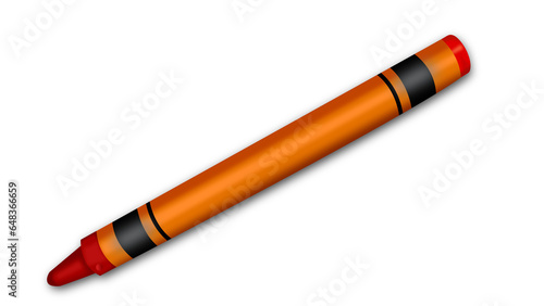 Orange crayon illustration with transparent background