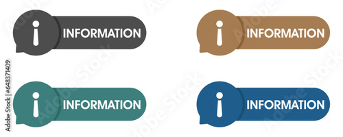 Information bubble vector icons set. Concepts of expert hotline and frequently asked questions
