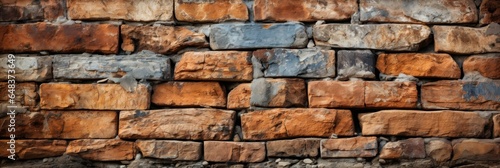 illustration of brick wall outdoor street side  abstract background  generative AI