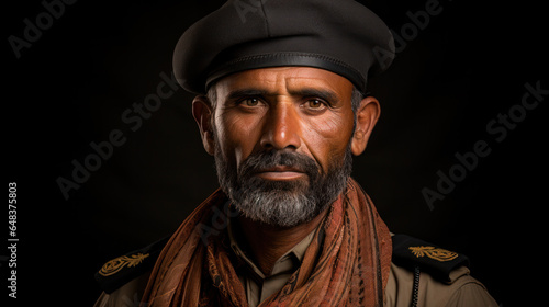 Portrait of an Arab policeman on the city streets