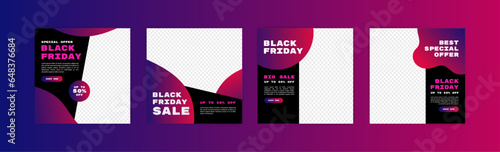 Social media post banner for Black Friday. Vector for product promotion and marketing on Black Friday