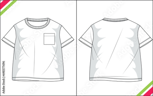 BABY BOYS REGULAR SHORT SLEEVE TECHNICAL FASHION FLAT ILLUSTRATION