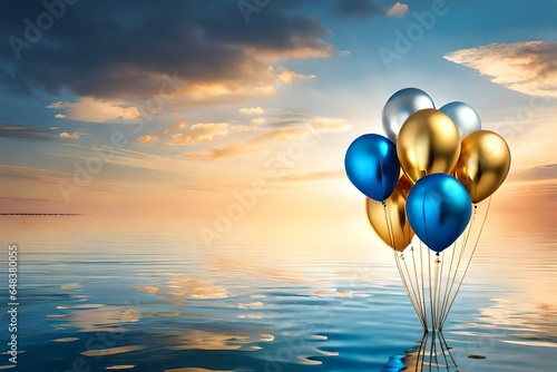balloons on the beach Generated Ai