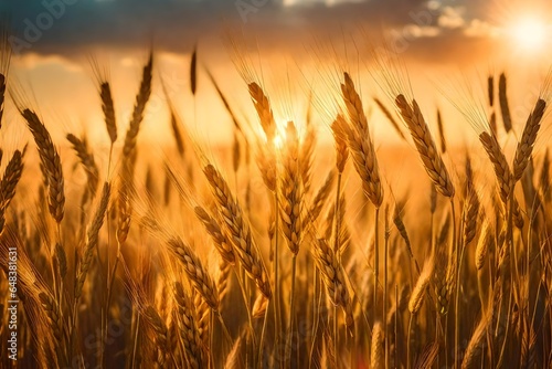 wheat field at sunset