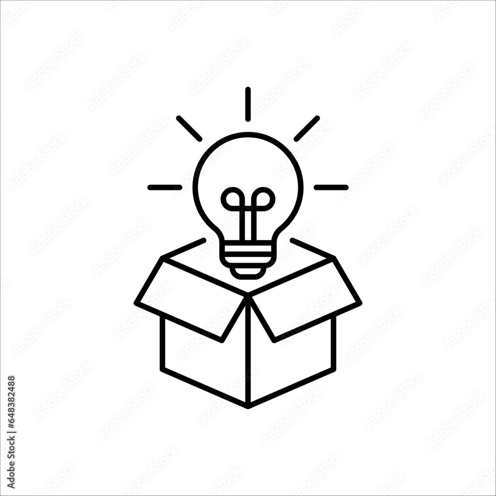 Innovation icon with light bulb and gear on white background with illustration design on white background Innovation icon with light bulb and gear on white background with illustration design on white background