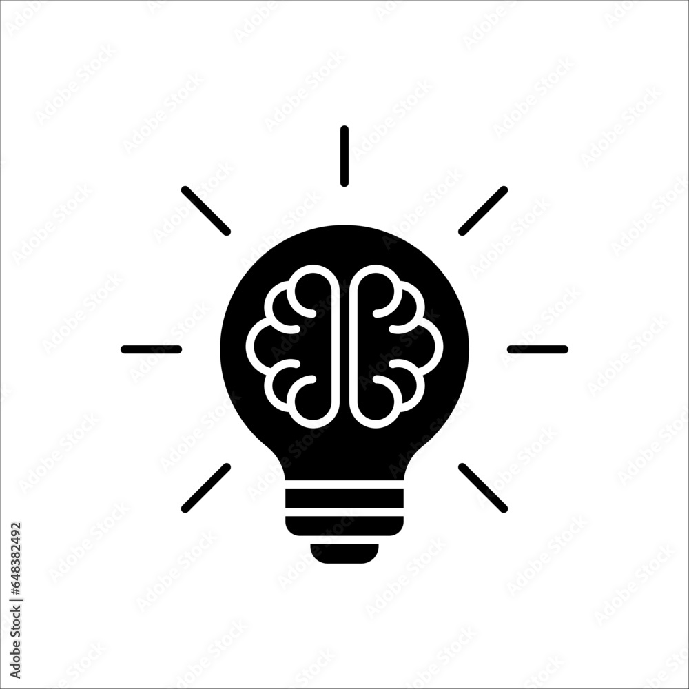 Innovation icon with light bulb and gear on white background with illustration design on white background Innovation icon with light bulb and gear on white background with illustration design on white background