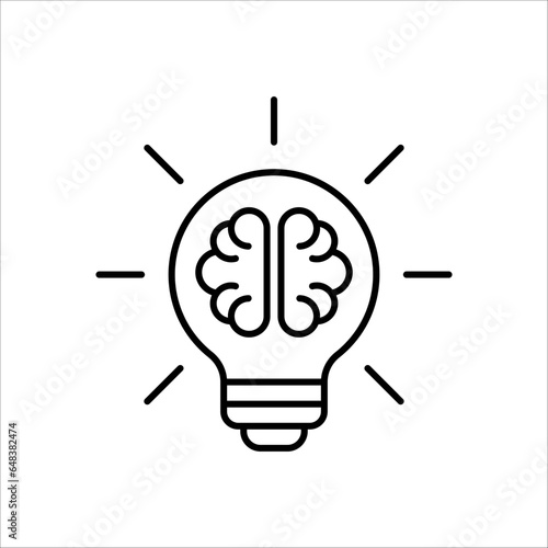 Innovation icon with light bulb and gear on white background with illustration design on white background