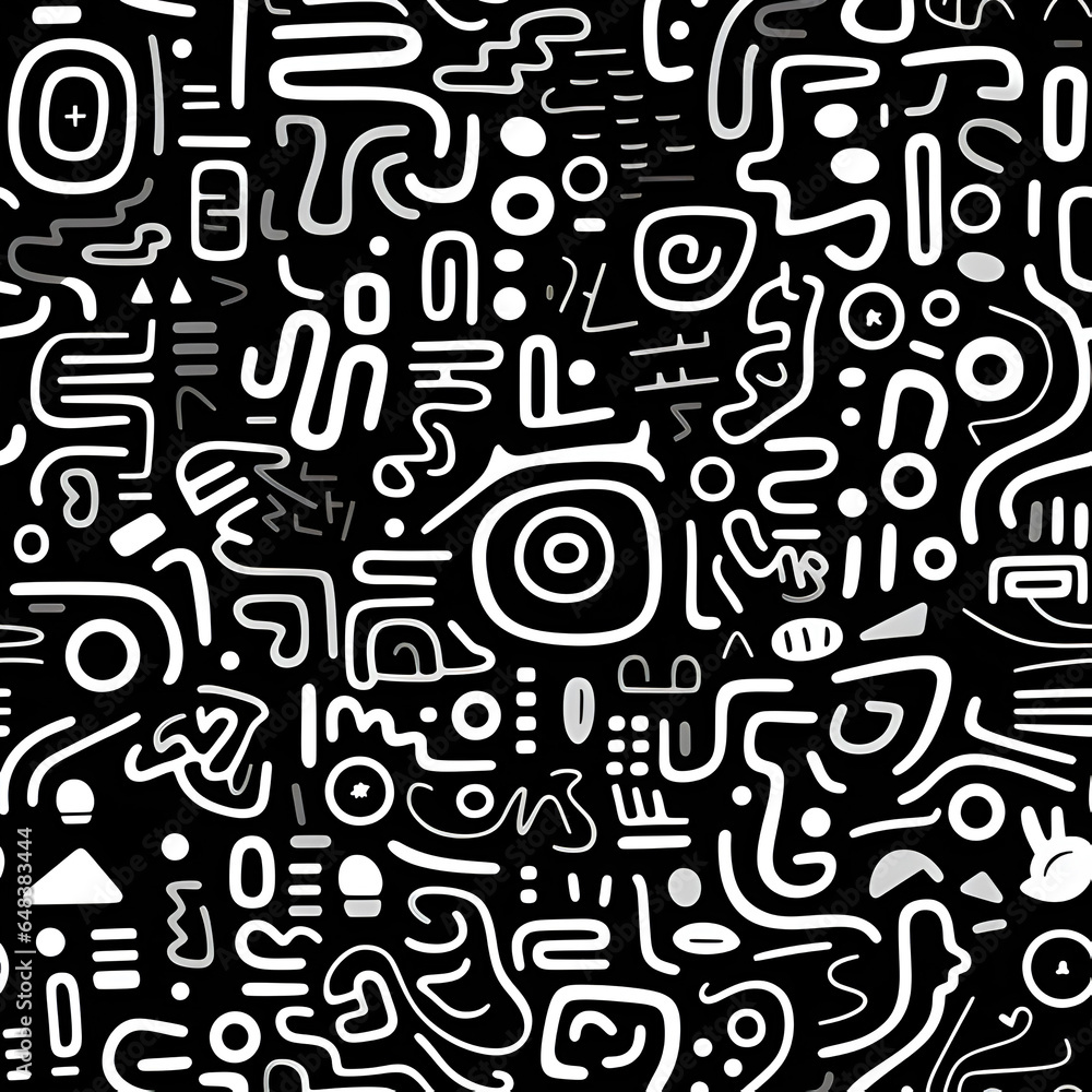 white doodle line,black background,vector graphic. white doodle line,black background,vector graphic.