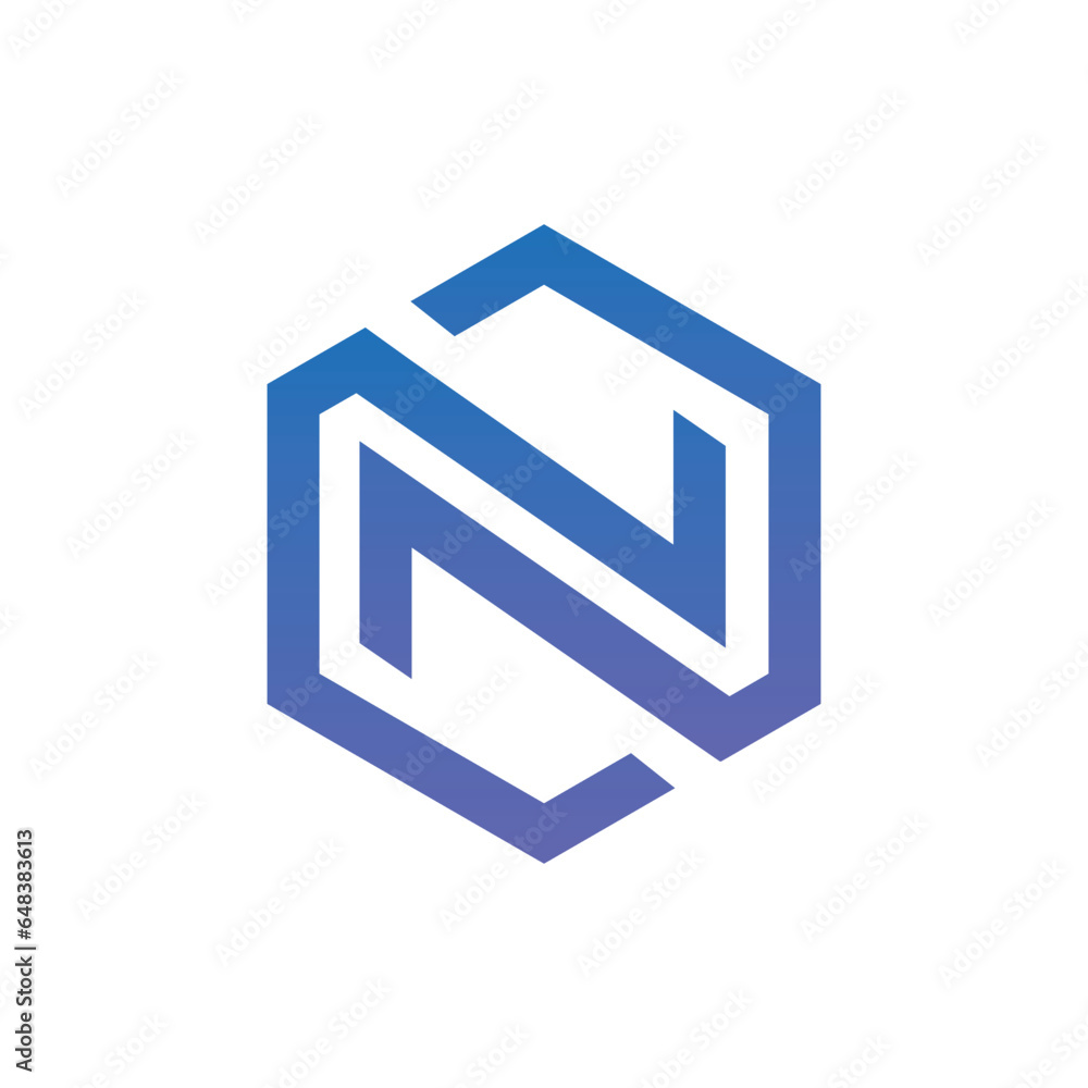 Letter N logo icon for company business. hexagon line simple elegant design template element Letter N logo icon for company business. hexagon line simple elegant design template element