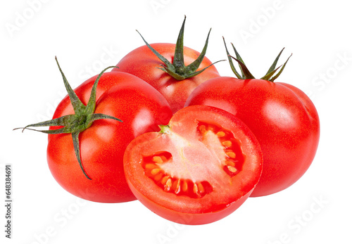 Tomato isolated full depth of field on transparent png