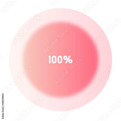 100% Pie Chart Glassmorphism UI Icon Sign and Symbol Design Illustrator Png Svg photo