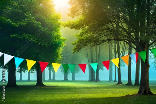 trees in the park Generated Ai