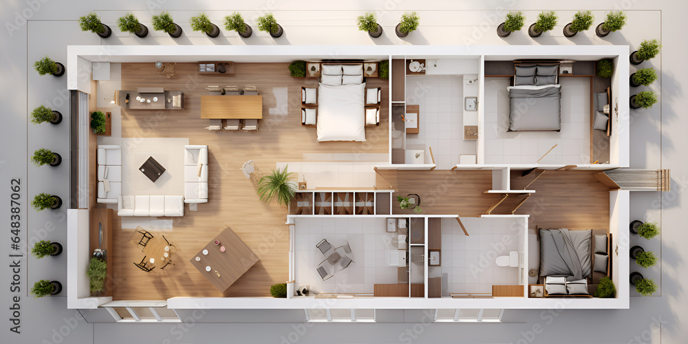 2 Bedroom House Plan And Floor Plan "Two-Bedroom House Plan and Floor