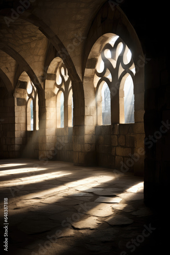 Sun Rays Penetrating an Ancient Castle