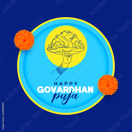beautiful and cultural govardhan puja event background with flower design