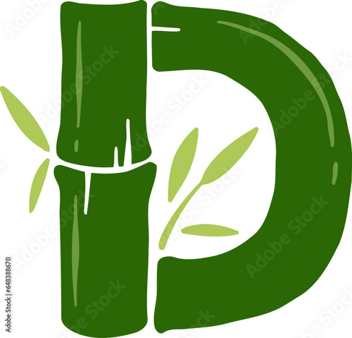 Bamboo Alphabet Letter D