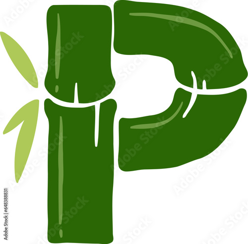 Bamboo Alphabet Letter P