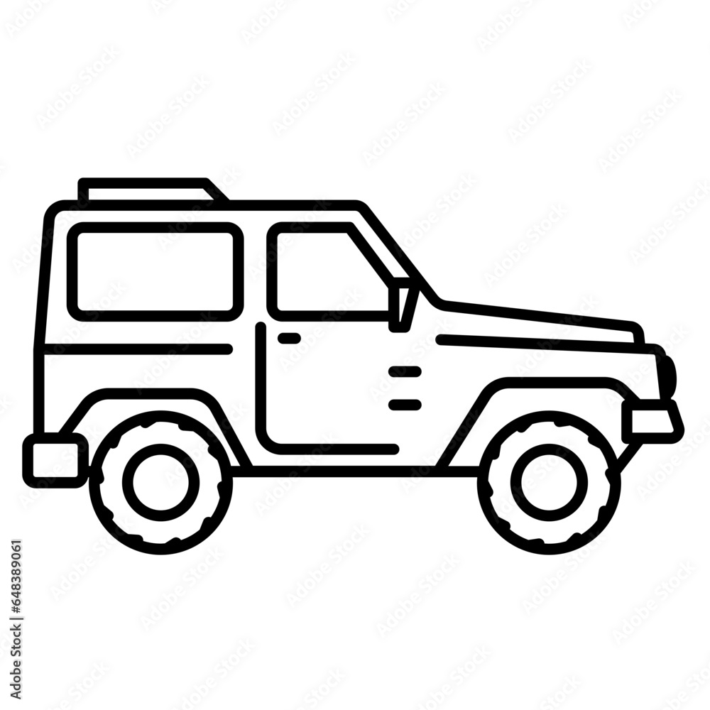 Jeep outline icon. Transportation illustration for templates, web design and infographics	
