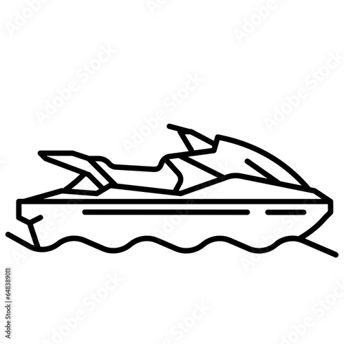 jetski single outline icon. Transportation illustration for templates, web design and infographics	
