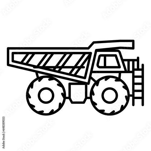 Dump Truck outline icon. Transportation illustration for templates, web design and infographics	
