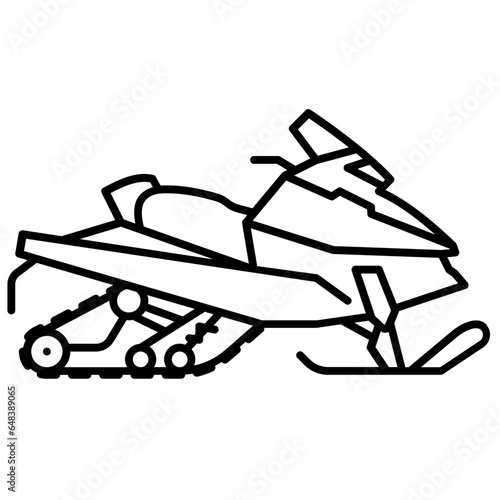 Snow mobile outline icon. Transportation illustration for templates, web design and infographics	
