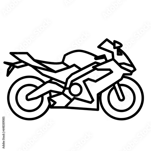 Sportbike motorcycle single outline icon. Transportation illustration for templates, web design and infographics	
