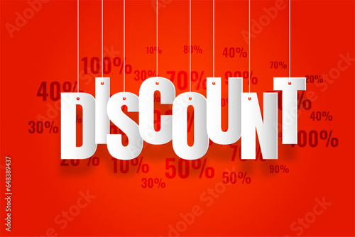 hanging style red discount tag template for price clearance