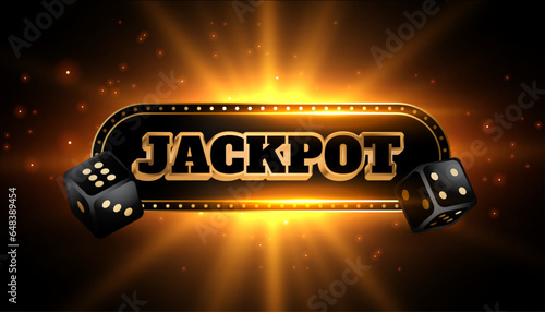 casino poker game banner with 3d dice win big