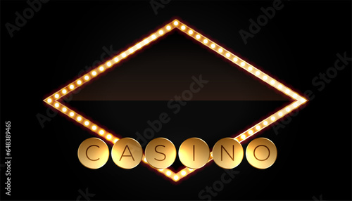 casino poker gambling dark banner with glowing light effect