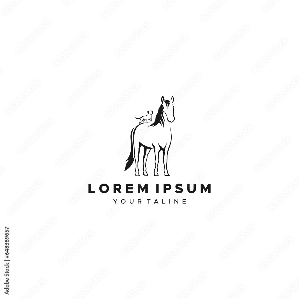 smartest horse logo design concept. premium logo.